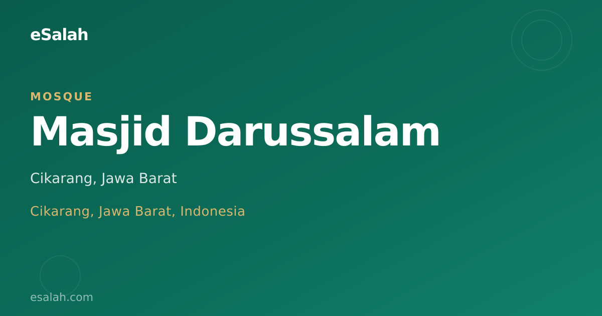Masjid Darussalam Cikerang: Jasa & Layanan Terpercaya di Tengah Perkembangan Cilacap